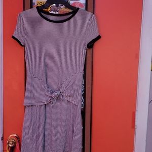 Black and white striped dress